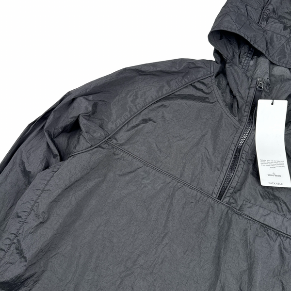 Stone Island 2022 Dark Grey Packable Nylon Metal Econyl Quarter Zip - Large
