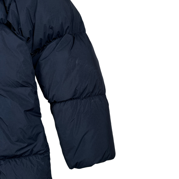 Stone Island 2019 Navy Garment Dyed Crinkle Reps Dual Hood Parka Jacket - Small