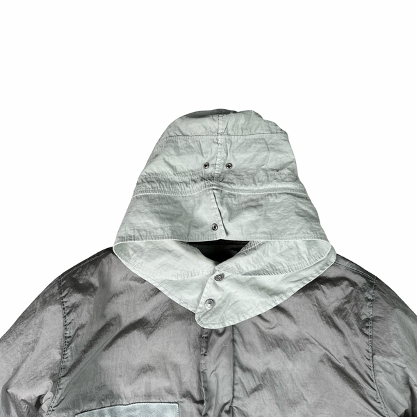 Stone Island 2022 Grey/Light Blue Nylon Metal Watro Primaloft Parka - Large