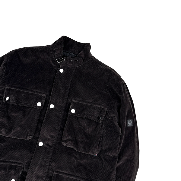 Belstaff Brown Trailmaster Multi Pocket Field Corduroy Zipped Heavyweight Jacket - Large
