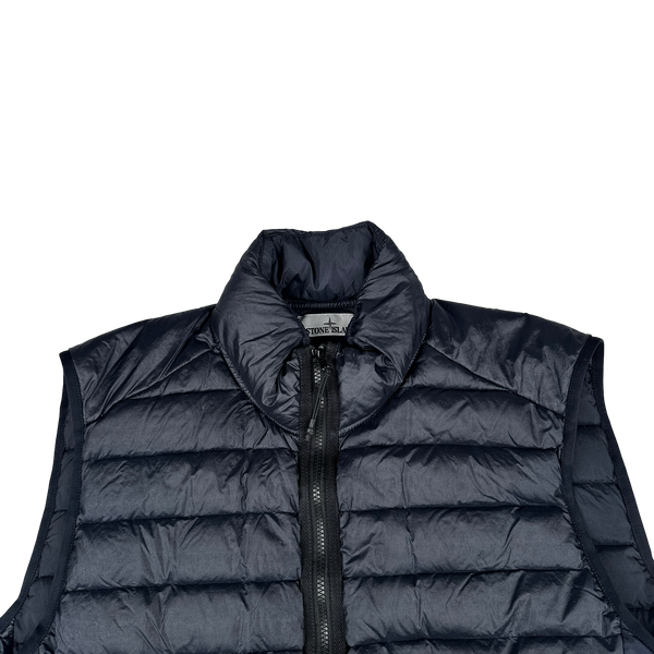 Stone Island Navy Loom Woven Down Chambers Nylon-TC Gilet - XXL