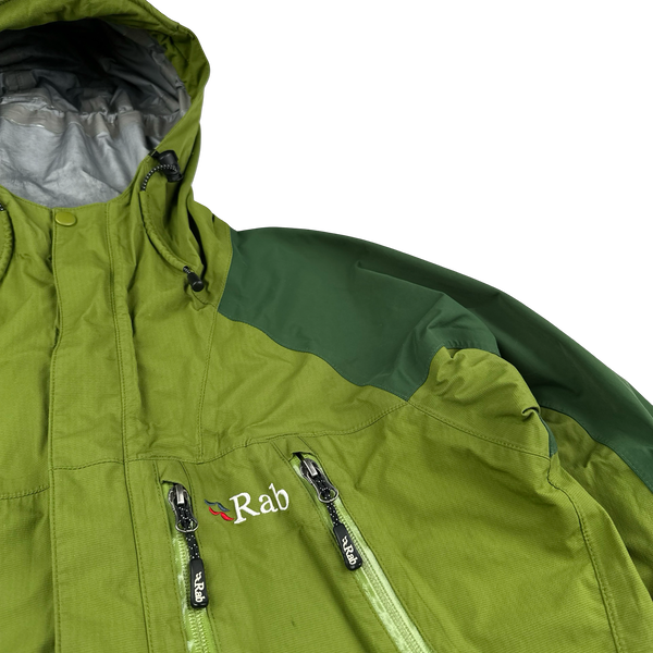 RAB Extreme Moss Green Event Zipped Waterproof Rain Jacket - Medium