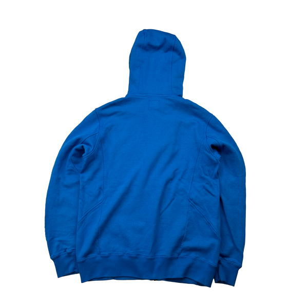 CP Company Bespoke Blue Goggle Cotton Zip Up Hoodie - Large