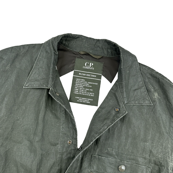 【激レア】C.P. COMPANY LINEN/COTTON CARCOAT CP Company Khaki Plated Linen Lens Viewer Jacket - 3XL – Mat's Island