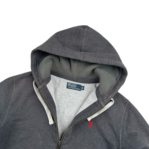 Ralph Lauren Dark Grey Zipped Hoodie Tracksuit Set - Medium