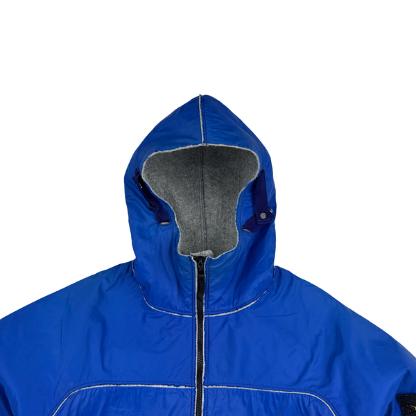 Stone Island 2003 Blue Wool Lined Nylon Shell Jacket - Medium