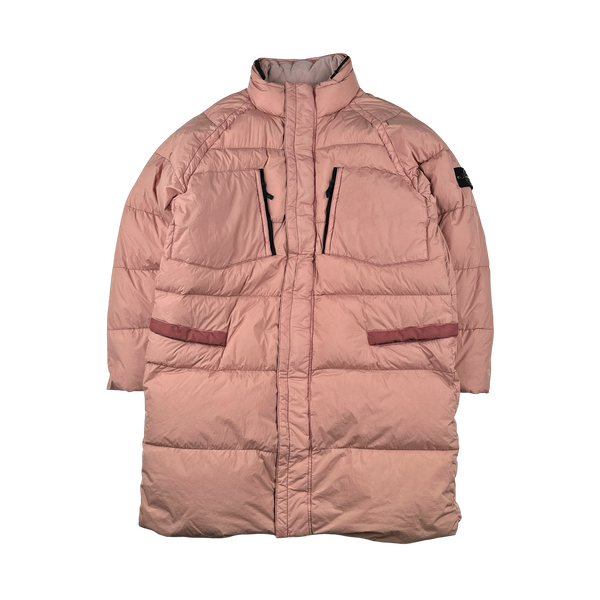 Stone Island 2016 Pink Crinkle NY Down Long Puffer Jacket - 3XL