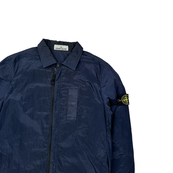 Stone Island Navy Nylon Metal Shimmer Overshirt - Small