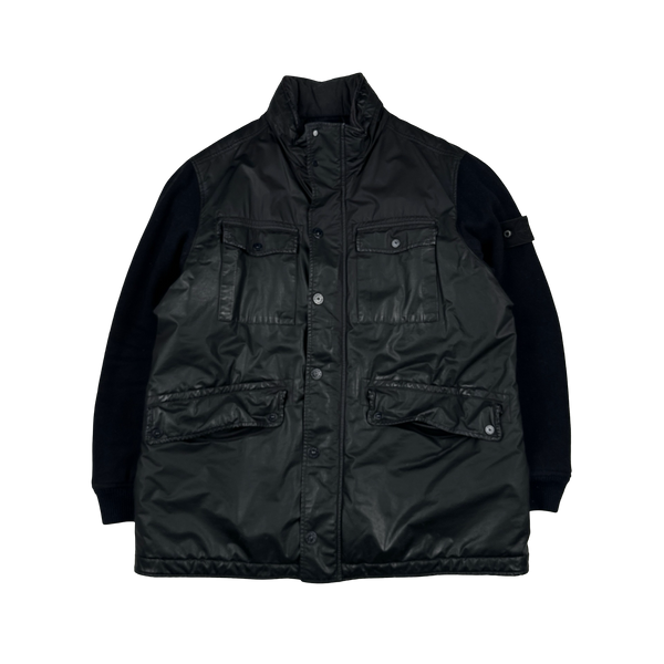 Stone Island 2013 Navy Ghost Piece Panno Tinto Capo Piu Mussola Gommata Jacket - 3XL