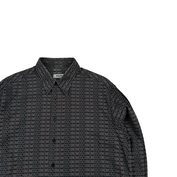 Moschino Grey Monogram Buttoned Shirt - Large