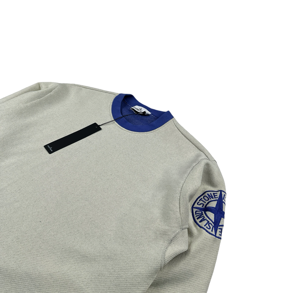 Stone Island 2021 Cotton Double Lined Ribbed Neck Embroidered Compass Jumper - Medium
