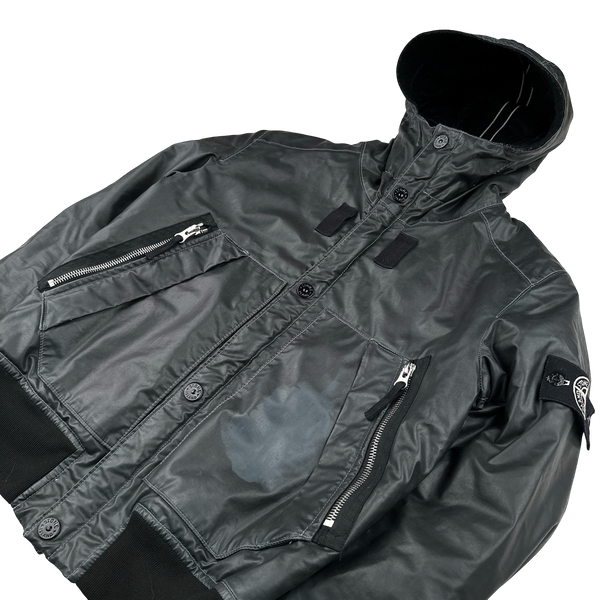 Stone Island 2010 Black Waxed Ice 2 Jacket - Small