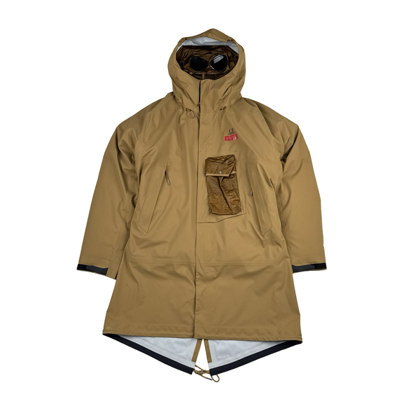 CP Company Brown Goretex Infinium Waterproof Down Liner Jacket - Large