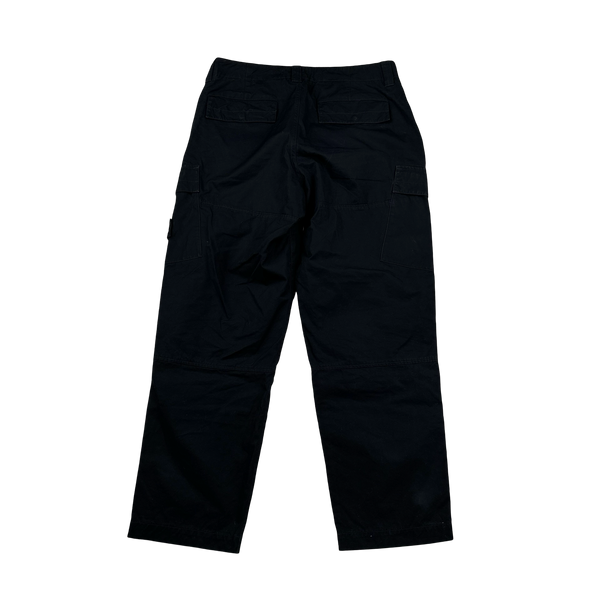 Stone Island 2023 Navy Ghost Piece O Ventile Cotton Cargo Trousers - 34"