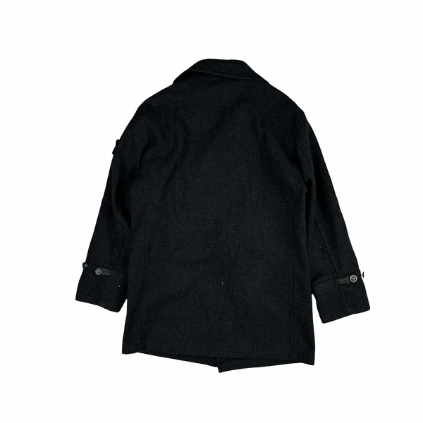 Stone Island 2000 Grey Vintage Wool Blazer Duffle Coat  - Large