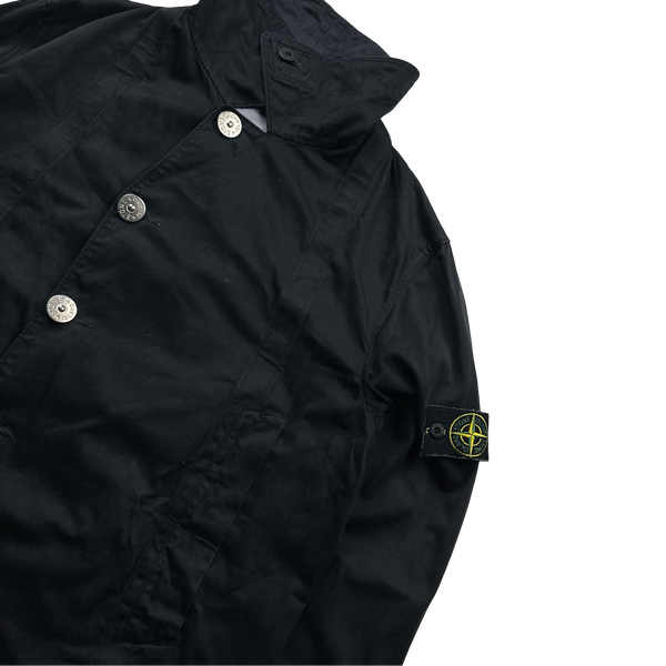 Stone Island 2001 Navy Raso Gommato Jacket - Medium