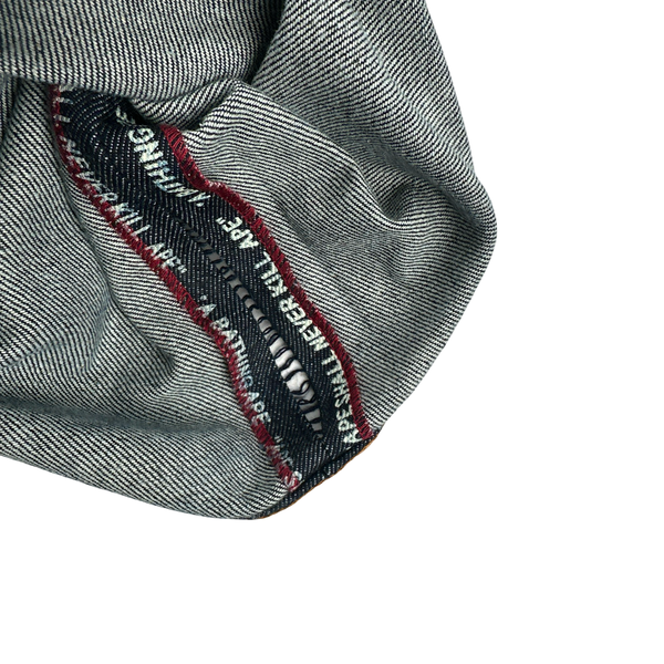 Bape Raw Denim Baggy Fit Spellout Graphic Jeans - 38