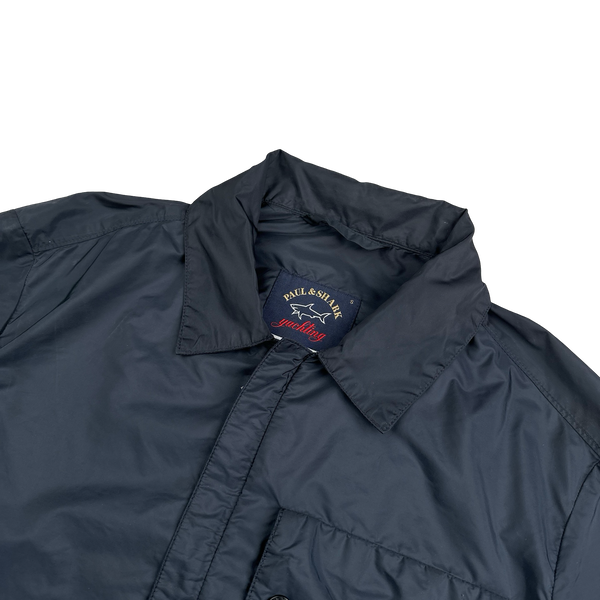 Paul And Shark Navy Nylon Zipped Overshirt - Small