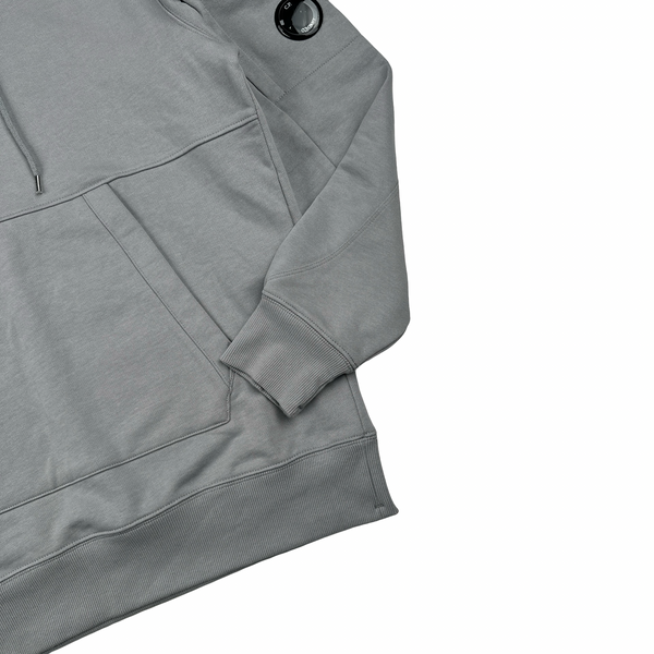 CP Company Grey Cotton Lens Viewer Pullover Hoodie - Large