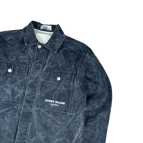 Stone Island Marina 2023 Marble Buttoned Denim Jacket - Small