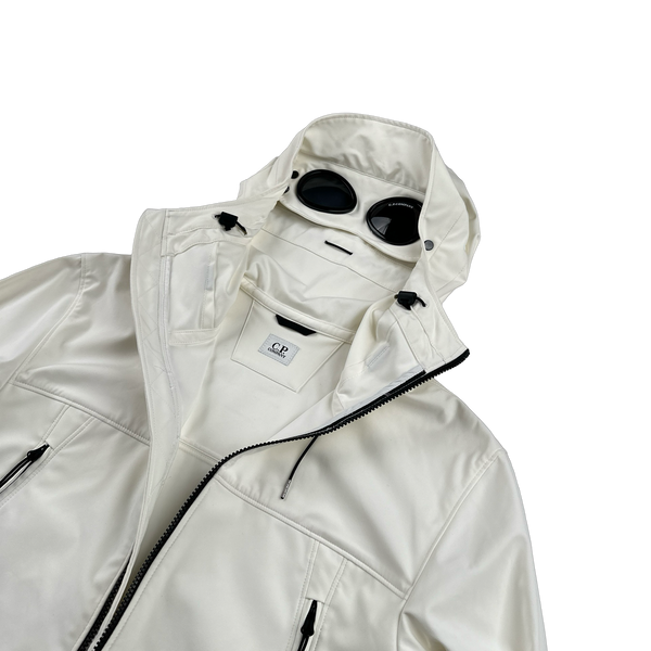 CP Company White Goggle Soft Shell Jacket - Large
