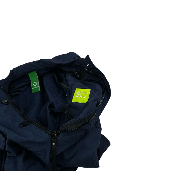 Ma Strum Navy Multipocket Buttoned Overshirt - Small
