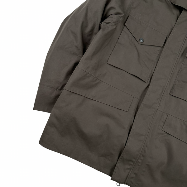 Stone Island 2022 O-Ventile Grey Ghost Piece Down Dutch Rope Puffer Jacket - Large