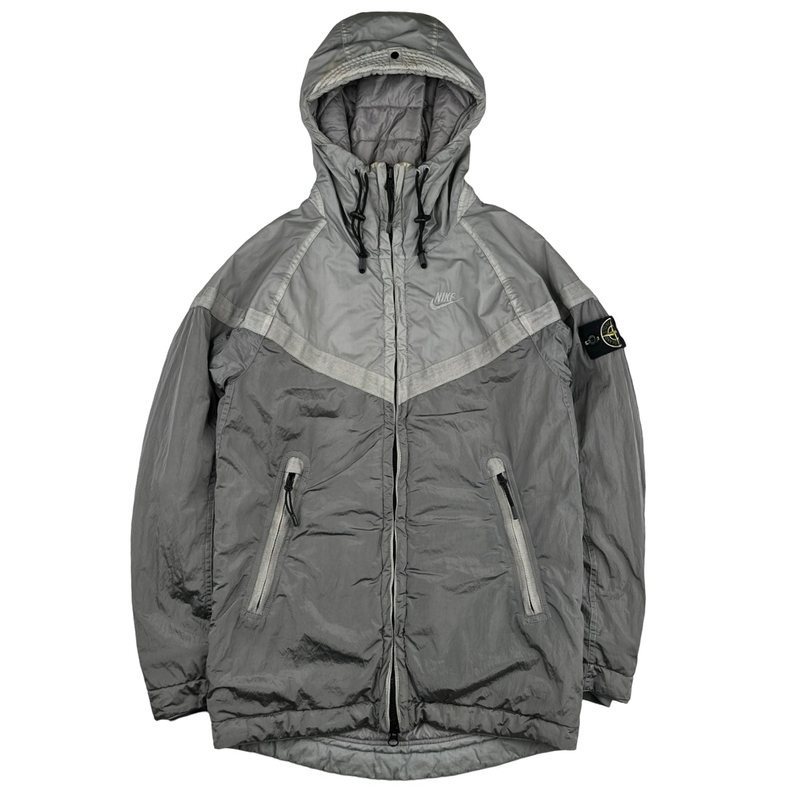 Stone Island x Nike Grey Mussola Gommata Nylon Metal Jacket Small