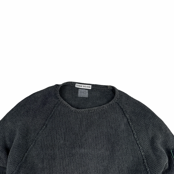 Stone Island Grey Chenille Knit Vintage Jumper - Large
