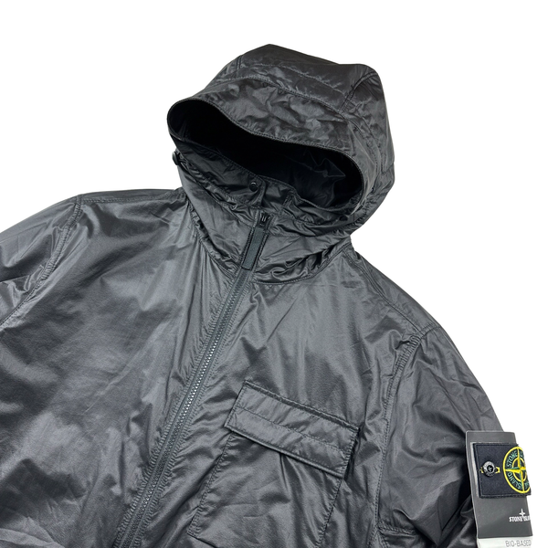 Stone Island 2022 Bio Based Ripstop Nylon Primaloft Black Hooded Jacket - Medium