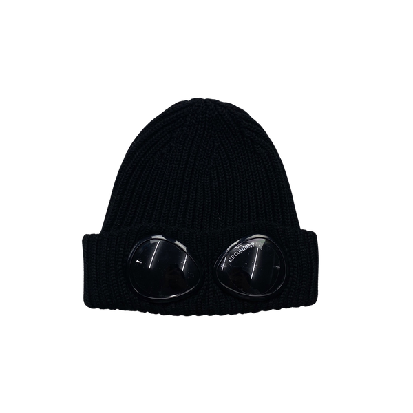 CP Company Black Thick Wool Goggle Beanie Mat s Island