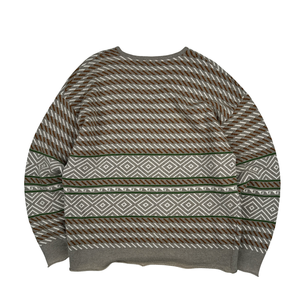CP Company Vintage Spellout V Neckline Patterned Knit - XL