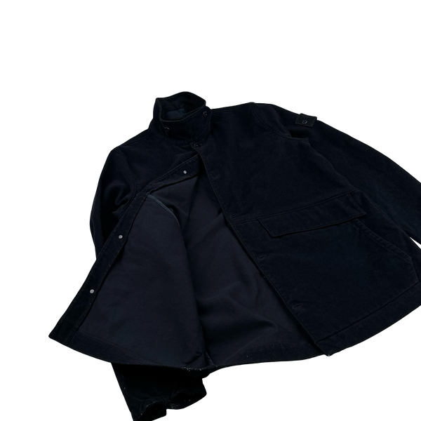 Stone Island 2021 Navy Cotton Nylon Moleskin TC Ghost Jacket - Large