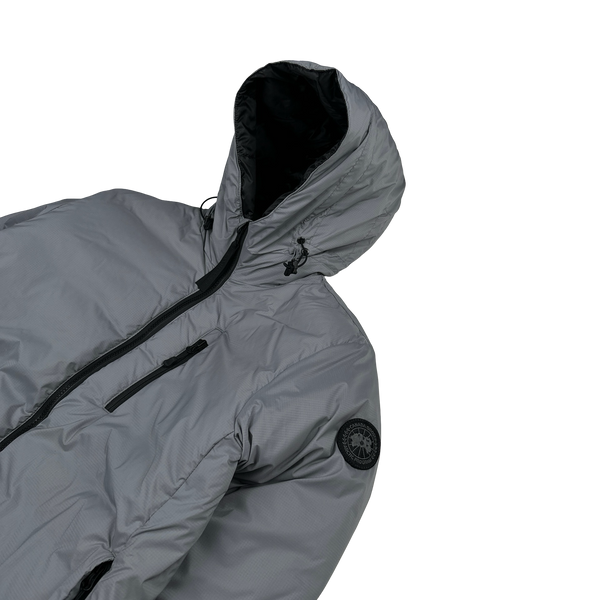 Canada Goose Grey Premium Down Lodge Puffer Hoodie Jacket - Small