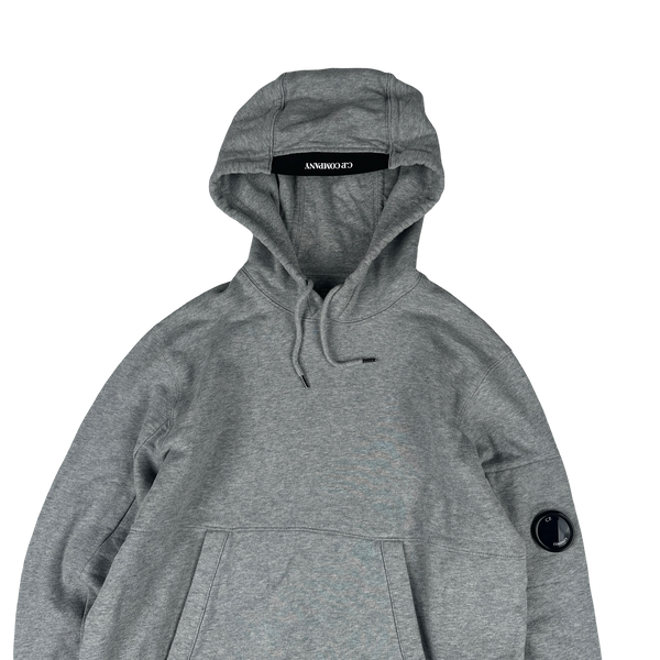CP Company Grey Cotton Lens Viewer Pullover Hoodie - Medium