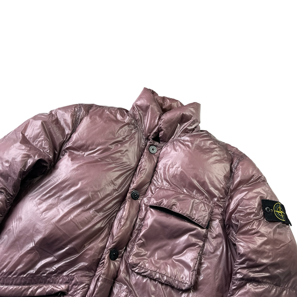 Stone Island Pink Pertex Quantum Y Down Puffer Jacket - Large