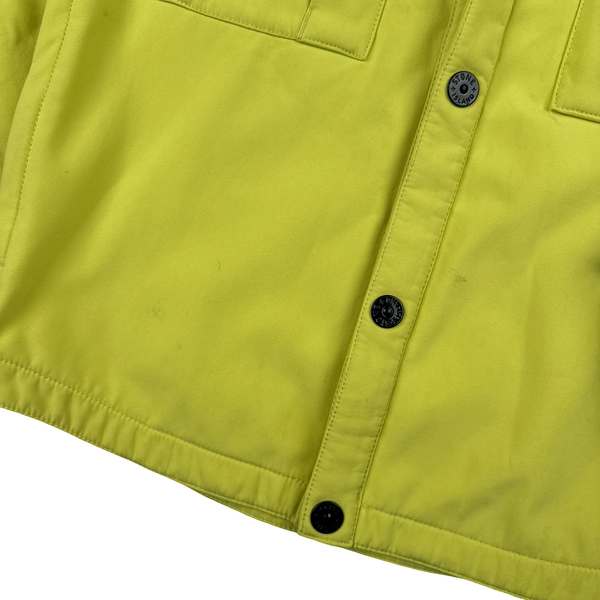Stone Island Yellow Fleece Lined Soft Shell Jacket - Large