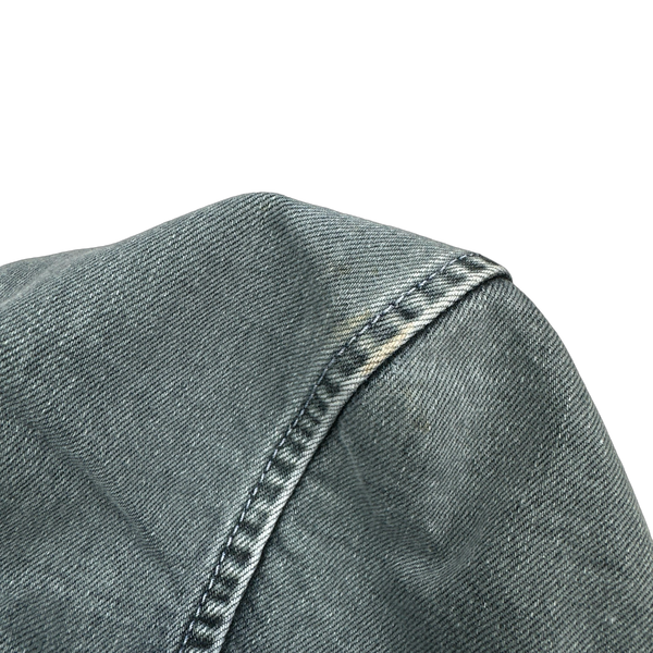 Stone Island 2018 Foam Resin Treated Denim Parka Jacket - Large