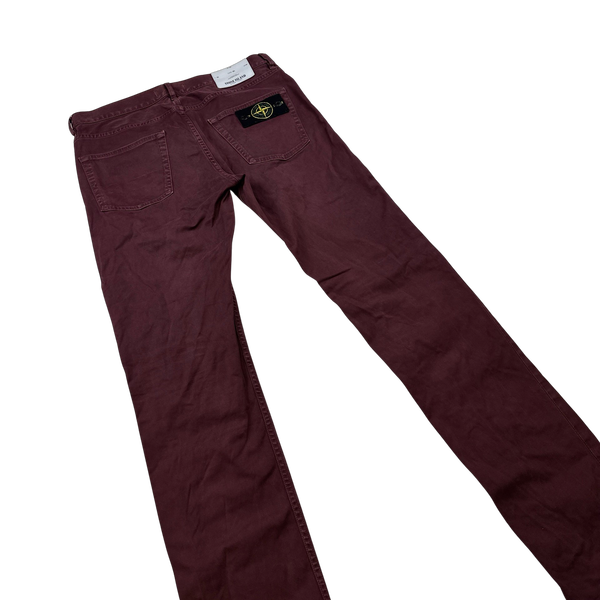 Stone Island Burgundy Slim Fit Jeans - 31"