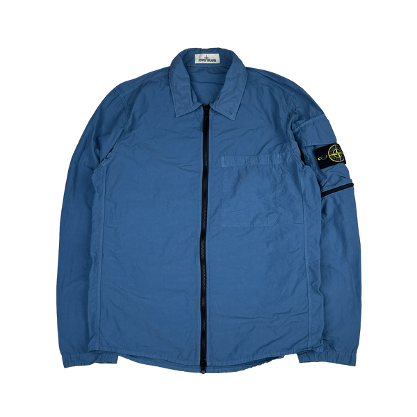 Stone Island 2022 Blue Naslan Light Zipped Overshirt - Medium
