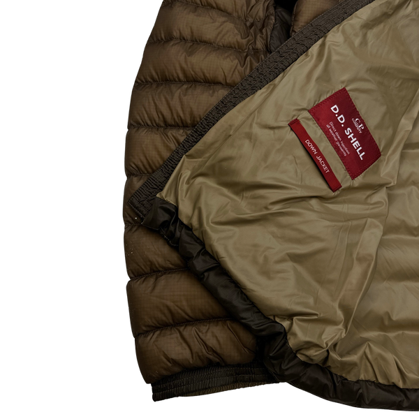 CP Company Brown Down Filled DD Shell Goggle Puffer Jacket - Medium