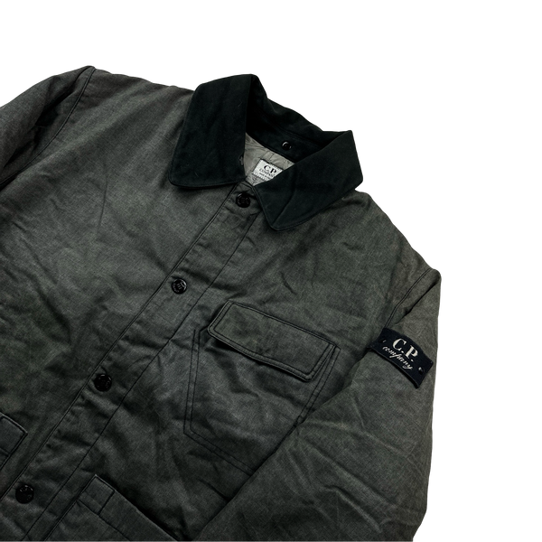 CP Company Vintage Charcoal Cotton Blend Collared Jacket - Small