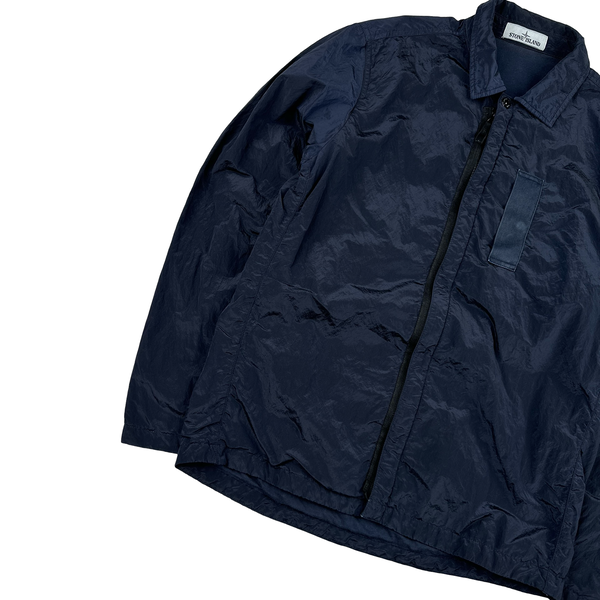 Stone Island 2017 Navy Nylon Metal Shimmer Overshirt - Medium
