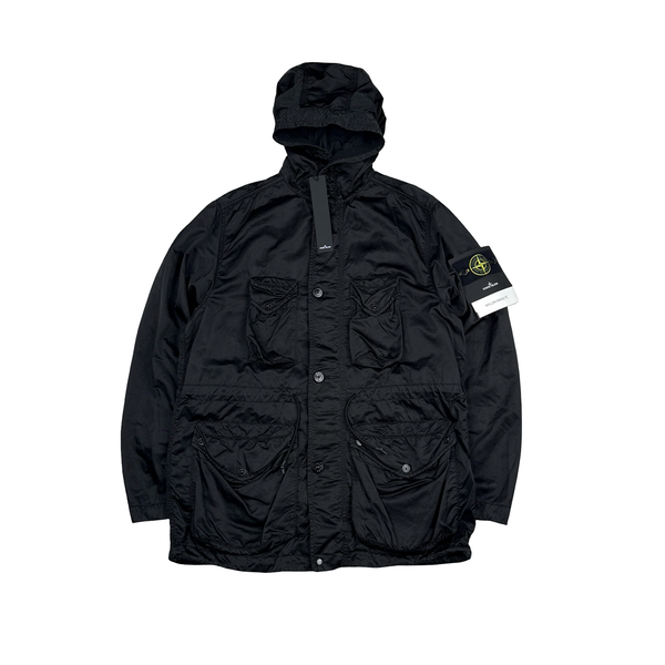 Stone Island 2021 Black Nylon Raso TC Multi Pocket Jacket - Medium