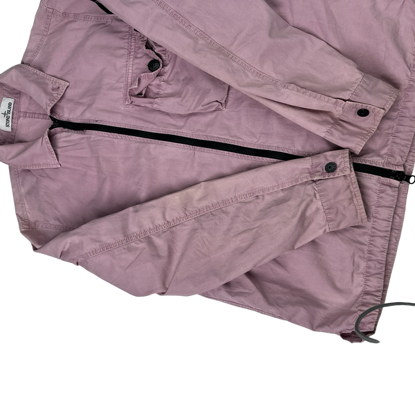 Stone Island 2020 Pink Zipped Cotton Overshirt - Small