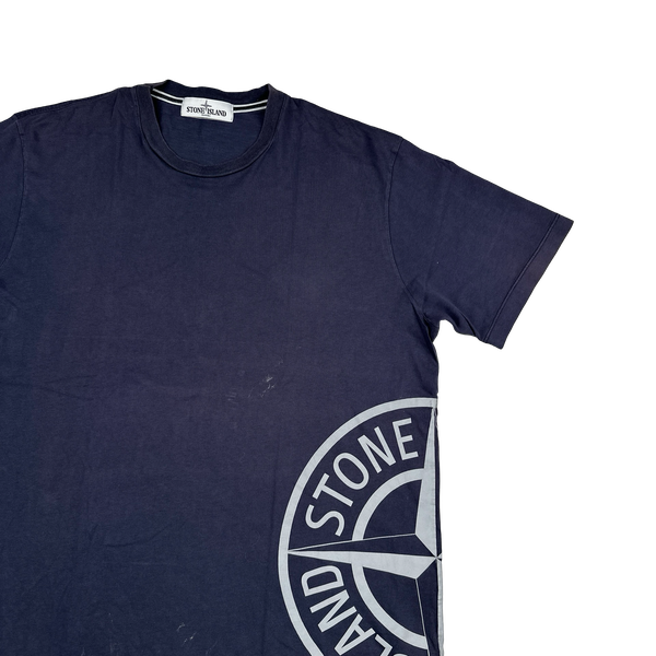 Stone Island 2013 Navy Reflective Compass Cotton T Shirt - XL