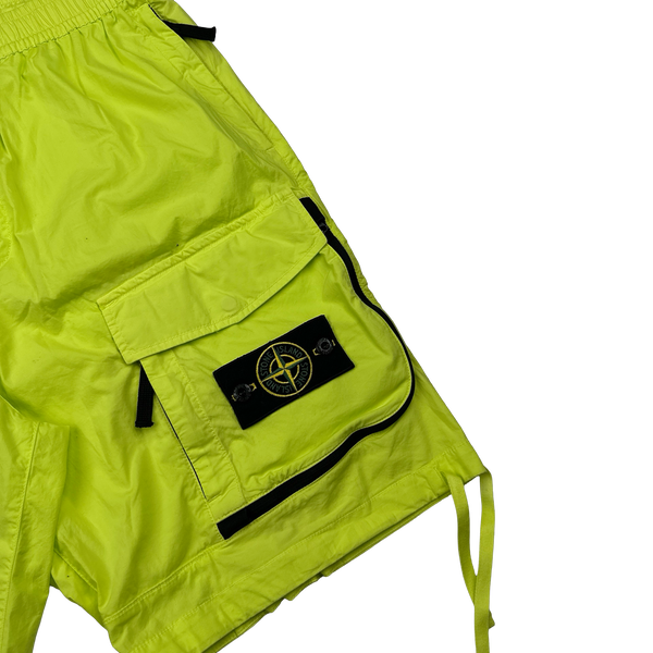Stone Island 2016 Neon Yellow Cargo Shorts - 33"