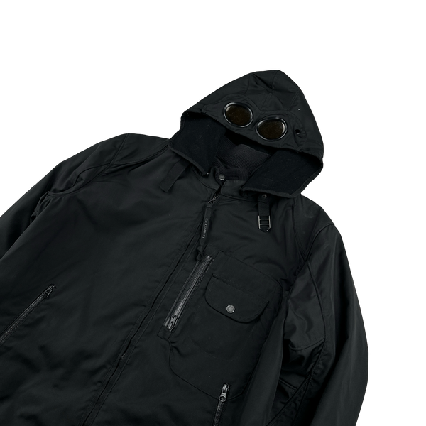 CP Company Black Multi Pocket Leinster 200 Wool Lined Goggle Jacket - XL