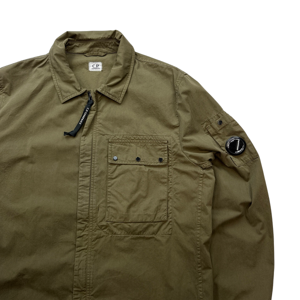 CP Company Khaki Zipped Lens Viewer Overshirt - XL