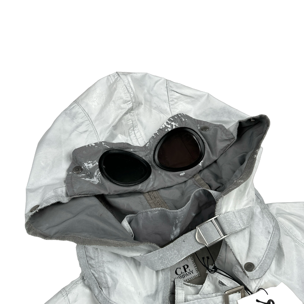 CP Company 2008 RARE White Hand Painted Mille Miglia Goggle Jacket - Large